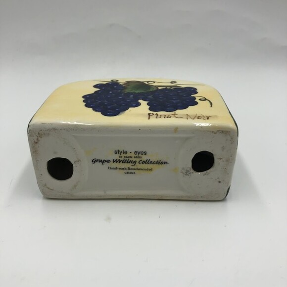 Vintage Style Eyes by Baum Bros Ceramic Napkin Holder Grapevine Fruit Decor - Picture 6 of 13
